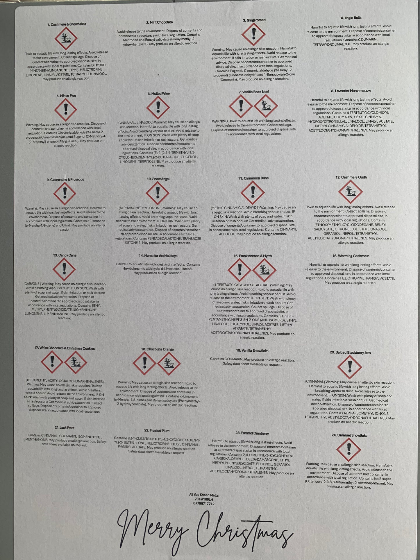 24 Day Wax Melt Advent Calendar