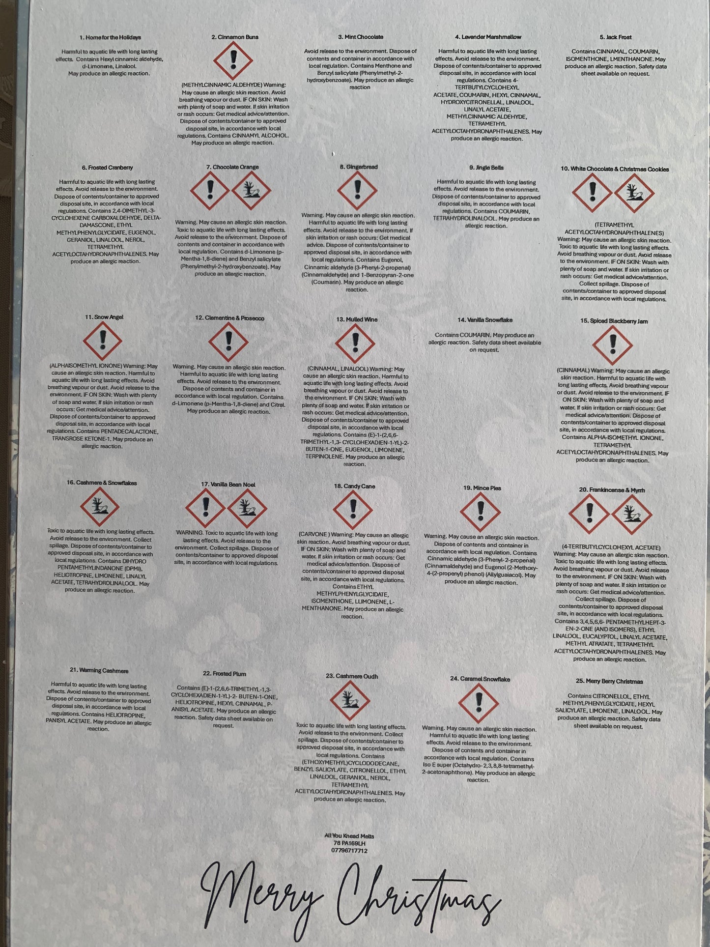 25 Day Wax Melt Advent Calendar
