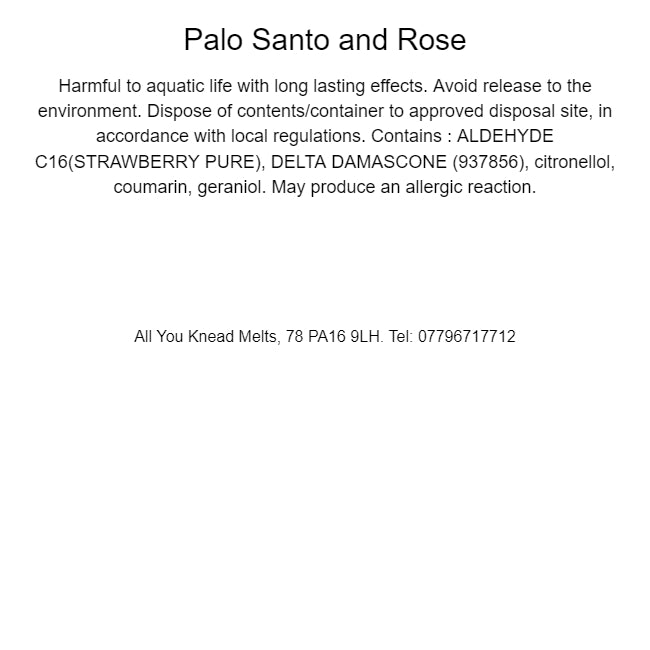 Palo Santo and Rose Squares